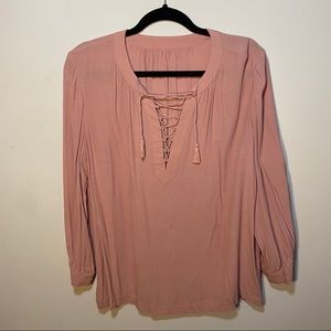 Pink flowy hippie top